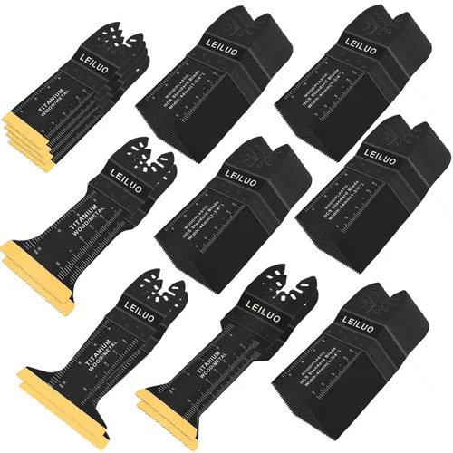 Vista 9 de LEILUO 15 hojas de sierra oscilantes, dientes japoneses, multiherramienta, corte rápido, cuchillas oscilantes extralargas de madera, compatibles