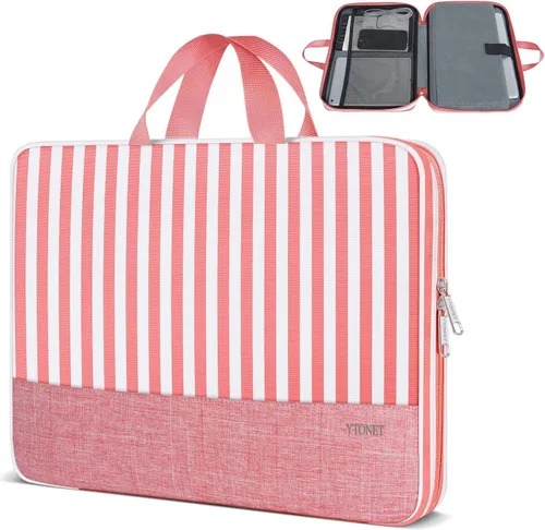 Vista 17 de Ytonet Funda profesional para transportar laptop de 13 a 13.3 pulgadas, delgada, con asas, resistente al agua, compatible con laptops MacBook Air