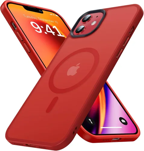 Vista 7 de Funda magnética para iPhone 12/iPhone 12 Pro, compatible con MagSafe, protección contra caídas de grado militar, a prueba de golpes, translúcida
