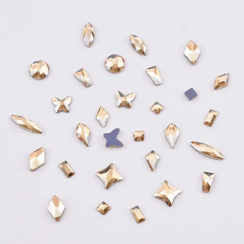 Vista 7 de 180pcs 12 Estilos de Cristal Flatback Champagne 3D Nail Art Champán