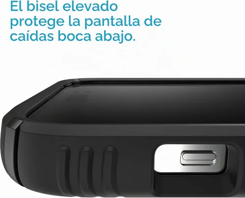 Vista 7 de Speck Presidio2 Grip - Funda antideslizante para iPhone 14 Pro Max (Negro/Negro/Blanco)