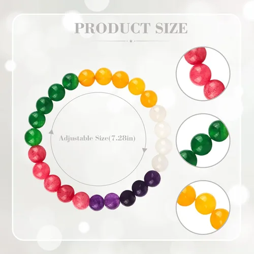 Vista 2 de Money Wealth Success Pulsera de protección para hombres y mujeres, 0.315 in, piedra natural, jade y citrino, ágata de la suerte, pulsera