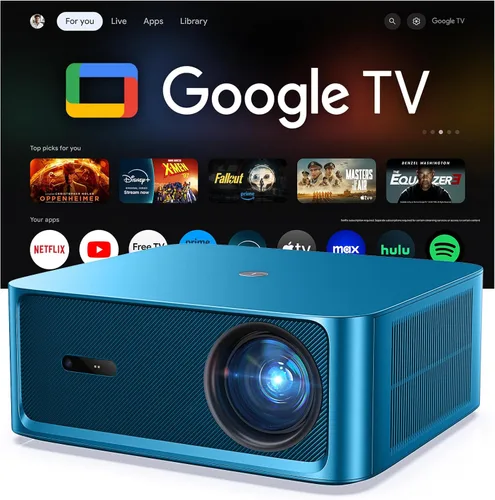 Vista 10 de HAPPRUN Proyector para exteriores de 3000 lúmenes ANSI con Google TV Negro