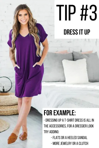 Vista 3 de Ecolley Vestidos casuales de verano sueltos para mujer con bolsillos, cuello en V, vaporoso, vestido de playa, manga con puños, cómodo