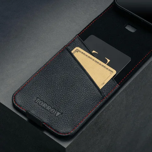 Vista 3 de TORRO Funda con tapa compatible con iPhone 16 Pro Max - Funda de piel prémium tipo cartera con ranuras para tarjetas