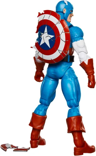 Vista 6 de Marvel Legends Series Capitán América, Avengers Retro Marvel Comics Secret Wars Figura de acción coleccionable de 6 pulgadas con escudo