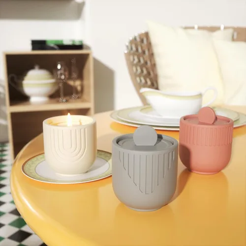Vista 3 de Molde de silicona de tapa de cemento simple Molde cilíndrico de contenedor de vela de hormigón DIY recipiente de vela Herramienta de decoración