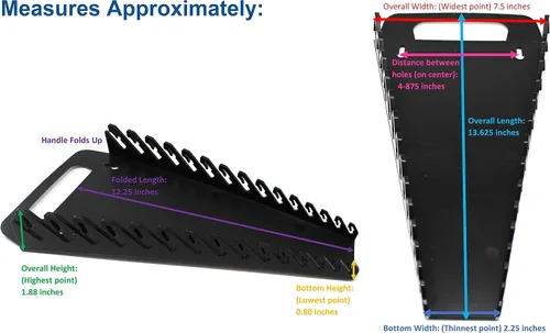 Vista 3 de JSP Manufacturing Pinza portátil de plástico para 15 herramientas, organizador de llaves (1, negro)
