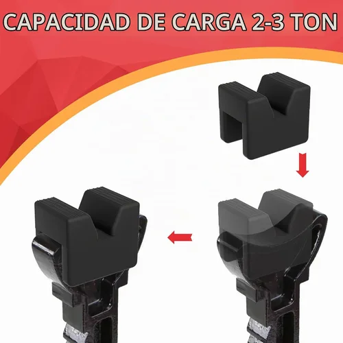 Vista 3 de Seven Sparta 2 almohadillas de soporte de gato adaptadores protectores de Ajuste universal para la mayoría de soportes de 3 toneladas, goma