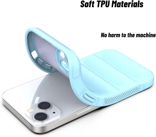 Vista 3 de Funda protectora para iPhone 13, a prueba de golpes, silicona suave al tacto para iPhone 13, antiarañazos, azul