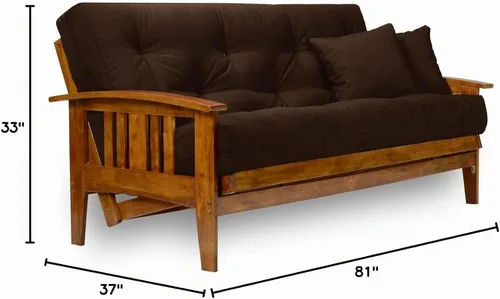Vista 2 de sofá cama estilo westfield - Tamaño queen, colchón de 8 pulgadas, Madera Noble