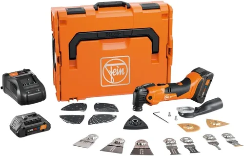 Vista 8 de Fein MultiMaster inalámbrico AMM 500 AS 2 Ah con bolsa de nailon para construcción y renovación de interiores, montaje Starlock Plus, sistema