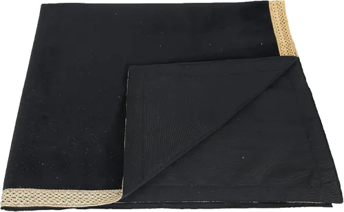 Vista 6 de Indian Consigners Pequeño paño de terciopelo de color sólido para uso multiusos (negro)