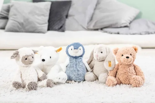 Vista 5 de Steiff Hecho a mano desde 1880 - Conejo de peluche de alta calidad, conejo Hoppie de 8 pulgadas