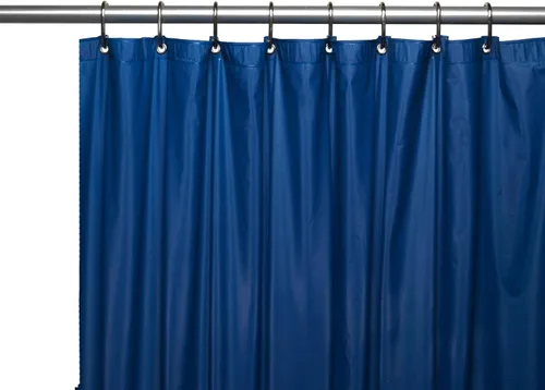 Vista 4 de Cortina de regadera de vinilo de calibre 3 con ojales de metal, de Carnation , PVC, Frosty Clear, 72" x 72