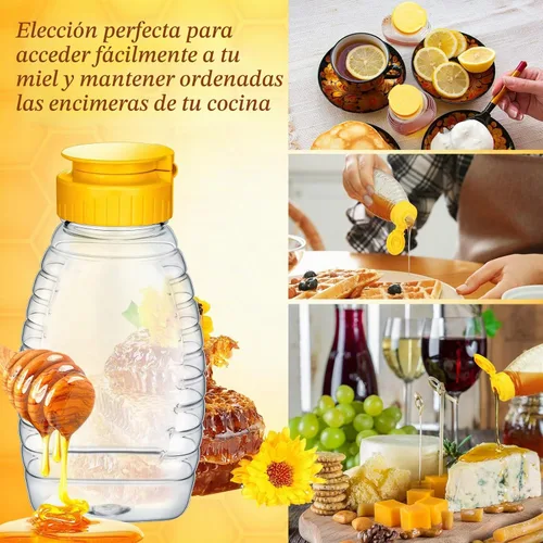 Vista 4 de Eccliy 32 botellas de miel vacías de 8 onzas de plástico transparente