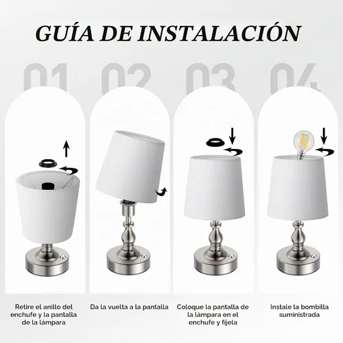Vista 8 de PARTPHONER Mini lámpara de mesa LED inalámbrica, lámpara recargable con batería de 5200 mAh, lámpara operada por batería, 3 niveles de brillo