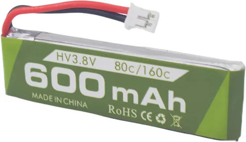 Vista 6 de 4PCS 1S 3.8V 80C 600mAh Li Batería con JST-PH 2.0 Plug Conector con 1S 6 Canales USB Cargador para Cinewhoop Tinyhawk Micro FPV Racing Drones RC RC