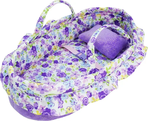 Vista 9 de June Garden Cozy Dream Doll Bassinet - Portador Portátil para Muñecas de Bebé - Se Adapta a Muñecas American Girl o Osos de Peluche de hasta 18