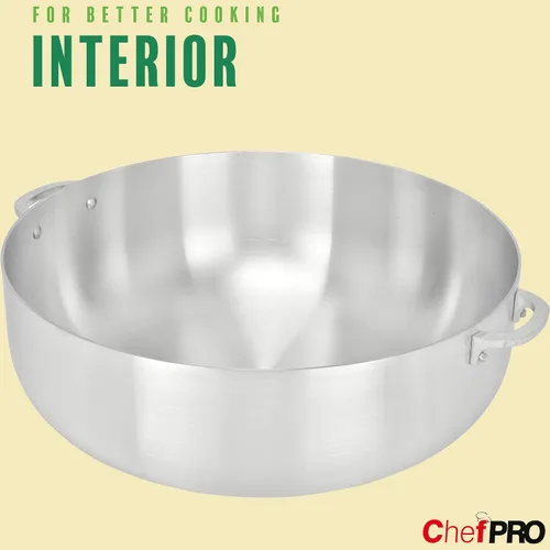 Vista 6 de Olla CALDERO de aluminio de Chef Pro, aluminio duradero, rendimiento de cocción superior para una distribución uniforme del calor, perfecta