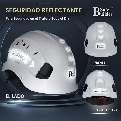 Vista 7 de Casco de Seguridad para Construcción ABS Casco Duro Sistema de Ventilación Ajustable Cascos Duros Protección de Cabeza para Trabajo Industrial