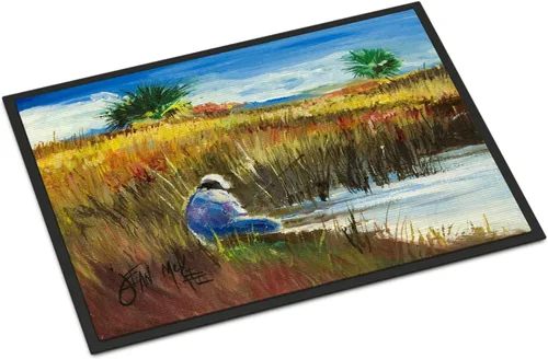 Vista 21 de Caroline's Treasures JMK1017JMAT - Tapete de caza de rana garza azul, 24 x 36 pulgadas, tapete para puerta delantera, interior y exterior