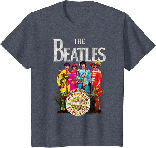 Vista 41 de The Beatles Sgt. Pepper's Lonely Hearts Camiseta de manga corta Negro