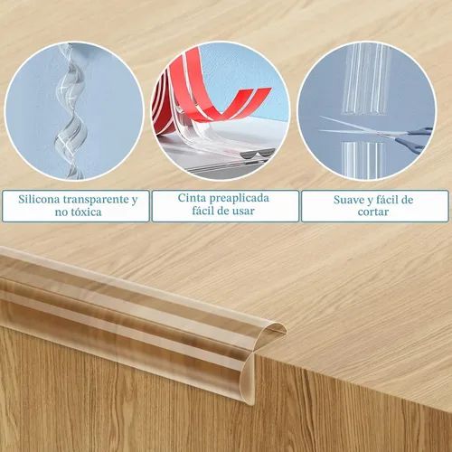 Vista 4 de Protector de bordes a prueba de bebés, protectores de esquina de silicona para escritorio, fundas de borde de seguridad para niños, parachoques