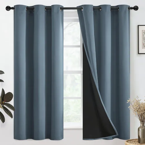 Vista 155 de SimpleHome - Cortinas opacas 100% para recámara, cortinas de ventana con ojales beige, con aislamiento térmico, cortinas de oscurecimiento
