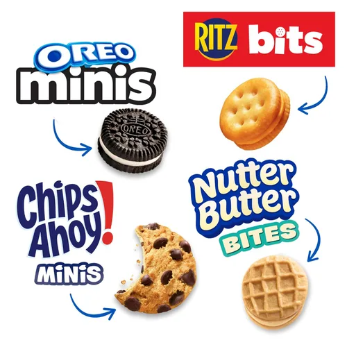 Vista 10 de Mini galletas OREO, mini galletas CHIPS AHOY!, Nutter Butter Bites y RITZ Bits galletas de queso, paquete surtido, 15 bolsas grandes