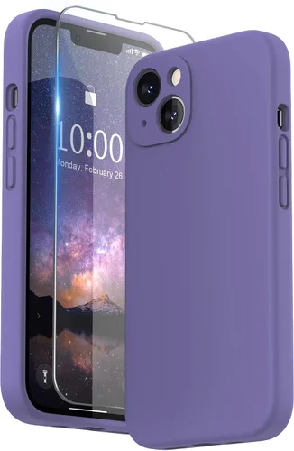 Vista 27 de SURPHY Funda compatible con iPhone 13 con protector de pantalla, (protección de cámara y forro de microfibra suave), funda de teléfono de silicona