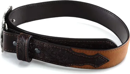 Vista 2 de ARIAT Cinturón rectangular en relieve con hebilla y borde de cuerda para niño (niños pequeñosniños grandes)