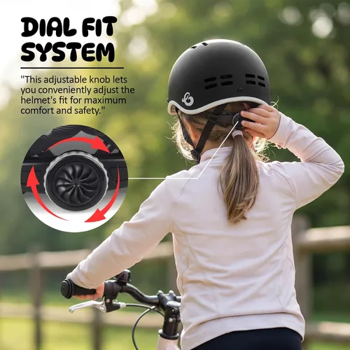 Vista 4 de TLAMEE Casco de bicicleta para niños con certificado CPSC, casco de seguridad ajustable para edades de 3 a 14 años, casco de bicicleta, monopatín