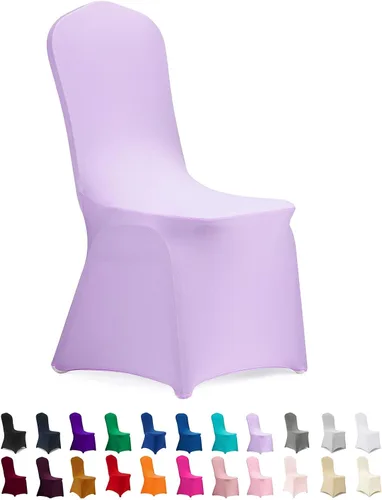 Vista 30 de Peomeise - 6 piezas de funda elástica de elastano para sillas, para bodas, fiestas, banquetes y eventos (negro, 6)