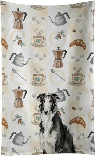 Vista 179 de Caroline's Treasures Afghan Hound - Toalla de cocina para barra de café, terciopelo frontal y lazo de algodón, lavable a máquina Sabueso afgano