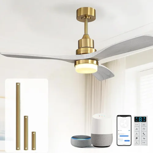 Vista 36 de Sofucor Ventiladores de techo inteligentes de 60 pulgadas con luces, ventilador de techo inteligente moderno para exteriores
