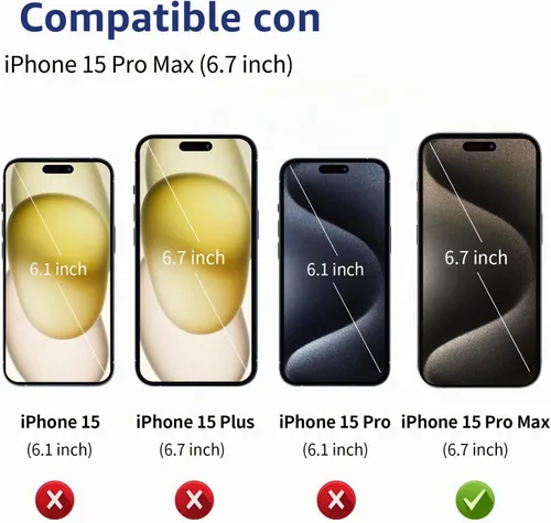 Vista 2 de ACANDYA Funda transparente para iPhone 15 Pro Max con tarjetero de crédito Transparent Cover for iPhone 15 Pro Max 6.7 inch Protective Case Heavy