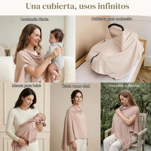 Vista 6 de Konssy - Funda de lactancia para lactancia materna, suave y transpirable, poncho de privacidad