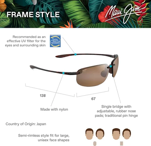 Vista 6 de Maui Jim Gafas de sol ovaladas extragrandes Hookipa