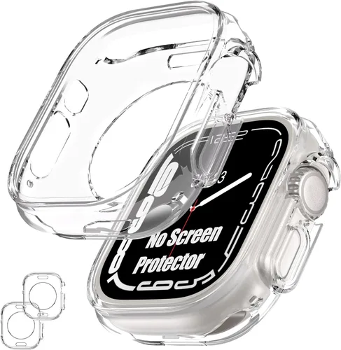 Vista 14 de [Paquete de 2] Funda protectora para Apple Watch SE3/SE2/SE/Series 6/5/4 de Negro+Negro