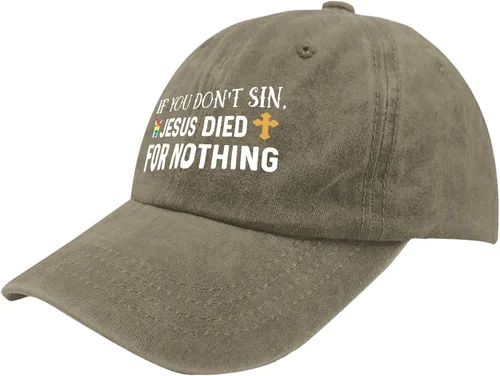 Vista 2 de ruio Jesus Hats for Men Baseball Cap Funny Hats If You Dont Sin Jesu Died for Nothings Baseball Cap Men