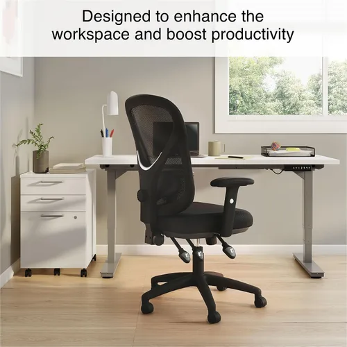 Vista 5 de STAPLES Silla de trabajo ergonómica, malla, negro, paquete de 2