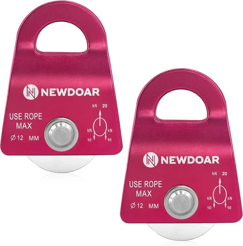 Vista 11 de NewDoar Micro Mobile Single Polea, 20kN (4500 lb) Max Rope 1/2 in para aparejos arboristas escalada rescate, certificado CE