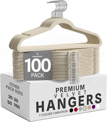 Vista 15 de Utopia Home - Perchas de terciopelo, color negro, paquete de 20 Luxury Non-Slip Slim Pant & Coat Hangers Strong Space-Saving Clothes Hangers