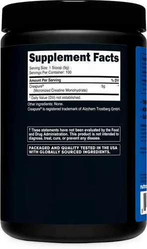 Vista 5 de Nutricost Creapure® Monohidrato de Creatina 500 Gramos