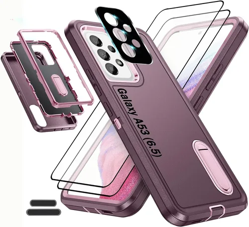Vista 9 de La funda está especialmente diseñada para Galaxy A53 (5G) de 6.5 pulgadas, protección de cuerpo completo, resistente absorción de golpes, goma