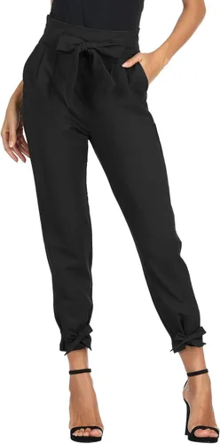 Vista 2 de GRACE KARIN - Pantalón deportivo tipo lápiz para mujer, diseño informal de tiro alto para el trabajo, con lazo y bolsillos
