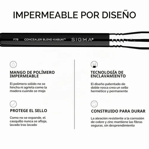 Vista 6 de Sigma Beauty F85 - Cepillo Kabuki de Aerógrafo (F79 - Cepillo Kabuki para Difuminar Corrector)