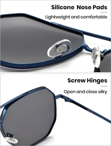 Vista 6 de Veda Tinda Vision Gafas de sol de aviador para mujeres y hombres, estilo vintage de los años 70, clásicas, a la moda, retro, para hombre, protección