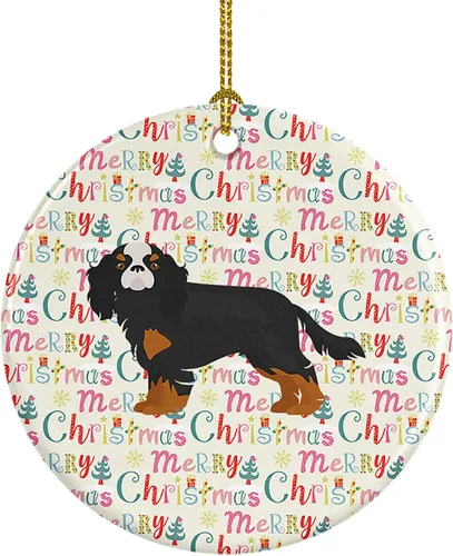 Vista 42 de Caroline's Treasures Abyssinian Sand Terrier - Adorno de cerámica para colgar en el árbol de Navidad, para el hogar, Navidad, fiestas, regalo, 3